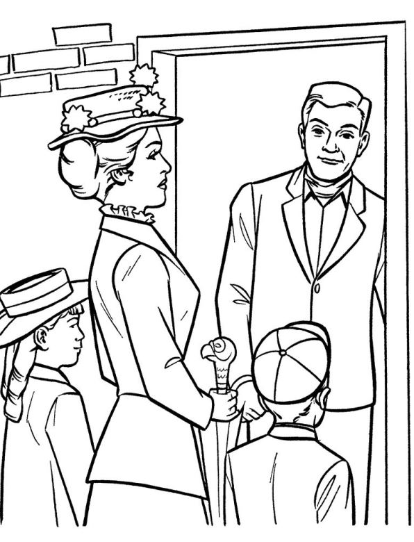 Plansa de colorat cu Mary Poppins 5 36